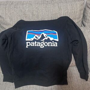 Patagonia Black Sweatshirt with Multicolor Logo
